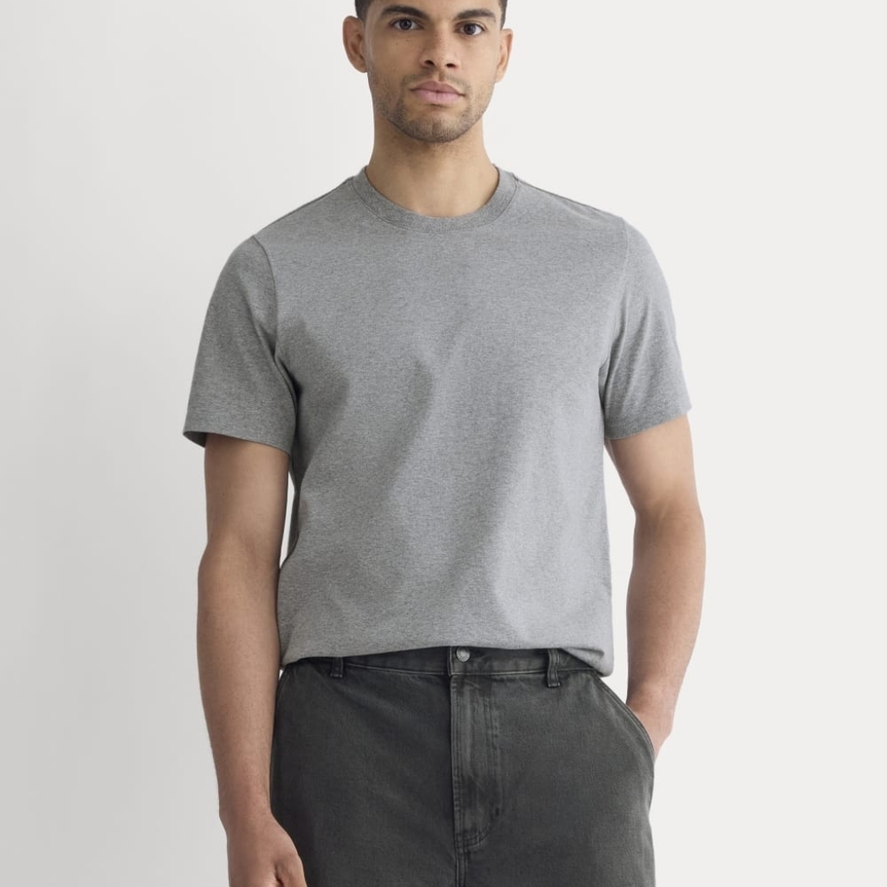 Everlane T Shirt Mens Gray Short Sleeve Crew Organic Cotton Lightweight